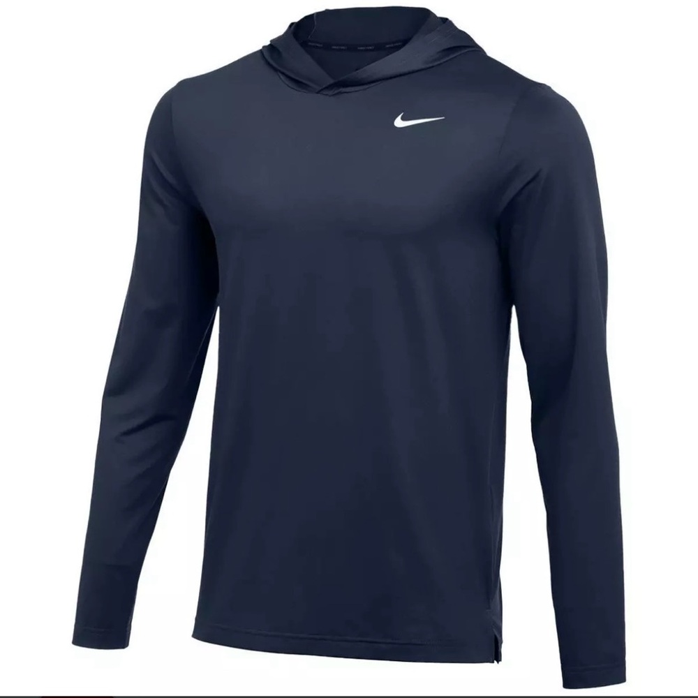Nike Men’s Dri-Fit Long Sleeve Hoodie Tee. NWT. XL. Navy